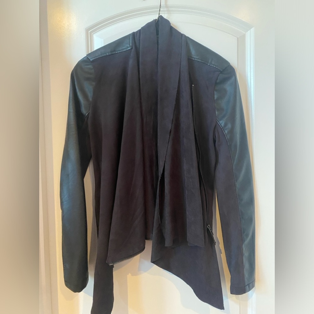Blank NYC black leather jacket with suede